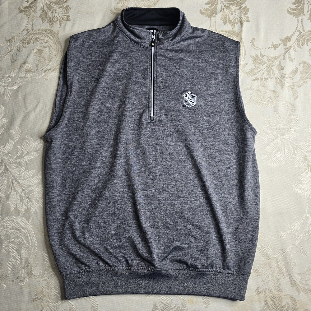 FootJoy FJ Jersey Vest Mens Small Golf Performance Stretch Nylon Gray 1/4 Zip